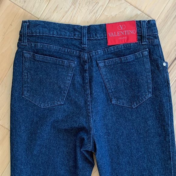 Valentino Vtg Jeans High Rise Straight Leg Y2K Retro 90s Designer Logo Size 4? - Picture 5 of 15